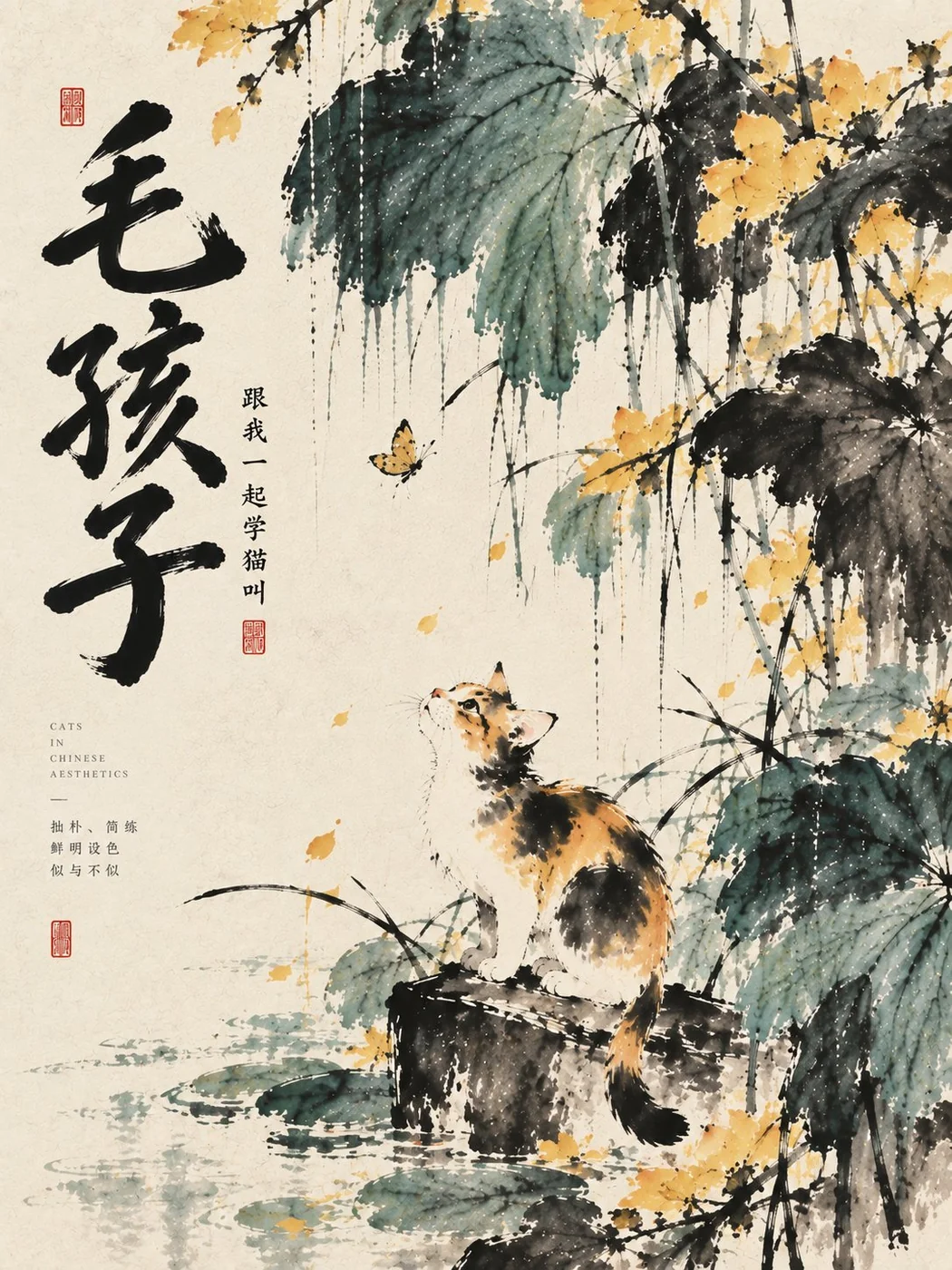 Contemporary Chinese Ink Poster · Qi Baishi Minimalist Style